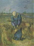 Vincent Van Gogh Peasant Woman Binding Sheaves (nn04) oil painting reproduction